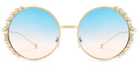 Round Blue Sunglasses