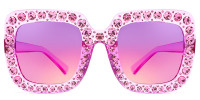 Square Purple Rhinestone Sunglasses
