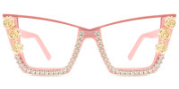 Cateye Rhinestone Pink Frame