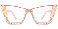 Cateye Rhinestone Pink Frame