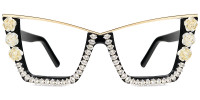 Cateye Rhinestone Black Frame