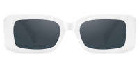 Rectangle White Sunglasses