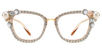 Cateye Rhinestone Pink Frame