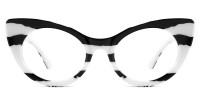 Cateye Black & White Stripes Frame