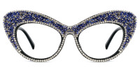 Cateye Rhinestone Blue Frame