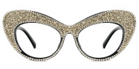 Cateye Rhinestone White Frame