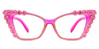 Cateye Rhinestone Pink Frame