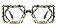 Rectangle White Rhinestone Frame