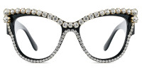 Cateye Black Rhinestone Frame
