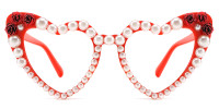 Heart-Shaped Red Pearl Frame