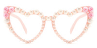 Heart-Shaped Pink Pearl Frame