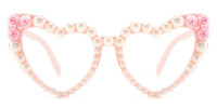 Heart-Shaped Pink Pearl Frame