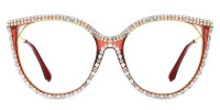 Round Rhinestone Brown Frame