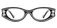 Oval Rhinestone Black Frame