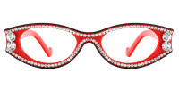 Oval Rhinestone Red Frame