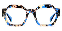 Geometric BlueFloral Frame