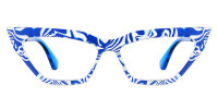 Cateye BlueFloral Frame