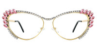 Cateye Rhinestone Pink Frame