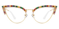 Cateye Rhinestone Multicolor Frame
