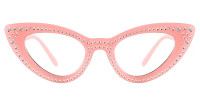 Cateye Rhinestone Pink Frame