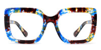 Square BlueFloral Frame