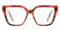 Square RedFloral Frame