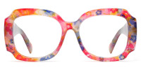 Geometric RedFloral Frame