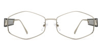 Geometric Silver Frame