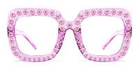Square Purple Rhinestone Frame