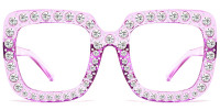Square Purple Rhinestone Frame