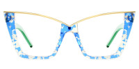 Cateye BlueFloral Frame