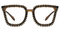 Square Brown Rhinestone Frame