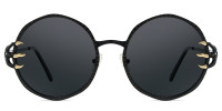 Round BlackSilver Sunglasses