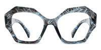 Geometric BlueFloral Frame
