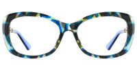 Oval BlueFloral Frame