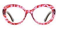 Round PinkFloral Frame
