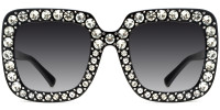 Square Black Rhinestone Sunglasses