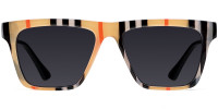 Rectangle Brown Stripe Sunglasses