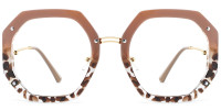 Geometric Brown Tortoise Frame