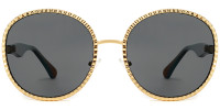 Round Black Gold Sunglasses