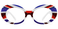 Oval Blue&Red Frame