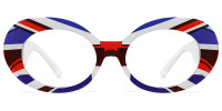 Oval Blue&Red Frame