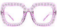 Square Purple Rhinestone Frame