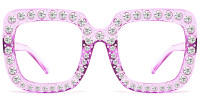 Square Purple Rhinestone Frame