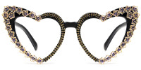 Heart-Shaped Black Rhinestone Frame