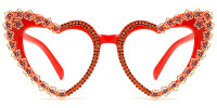 Heart-Shaped Red Rhinestone Frame