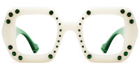 Geometric White&Green Frame