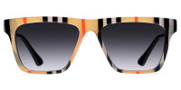 Rectangle Brown Stripe Sunglasses