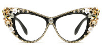Cateye Rhinestone Black Frame