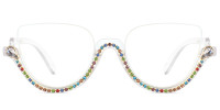 Cateye Rhinestone Multicolor Frame 